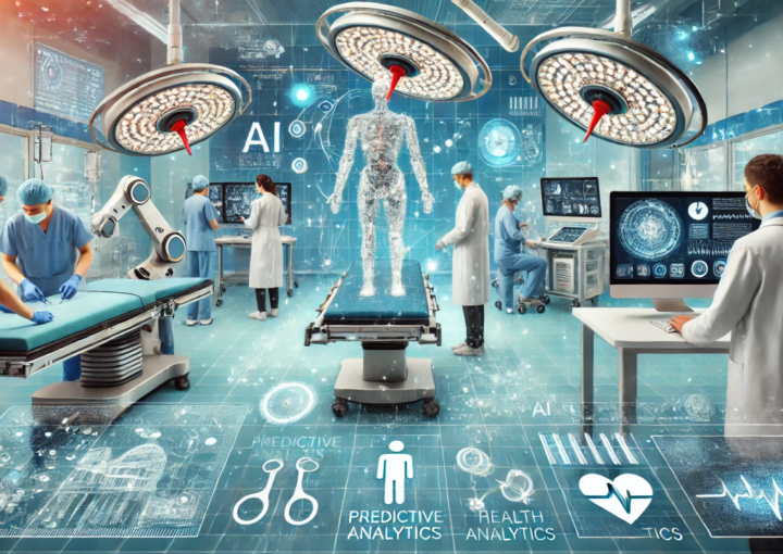 A doctor analyzing patient data through Artificial Intelligence in a modern Indian hospital system