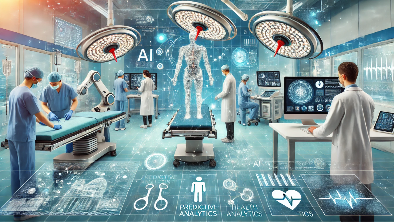 A doctor analyzing patient data through Artificial Intelligence in a modern Indian hospital system